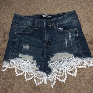 Lace detail shorts